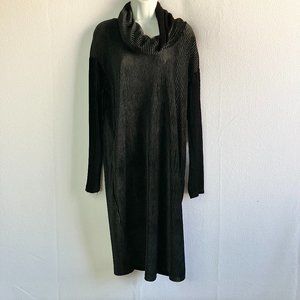 Black Stretchy Long Sleeve Cowl Neck Dress Size 44